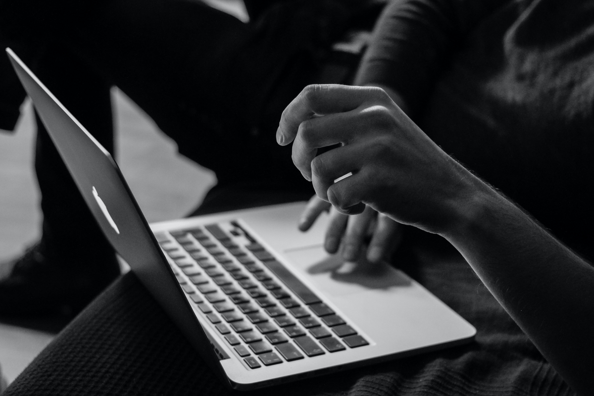table typing on computer